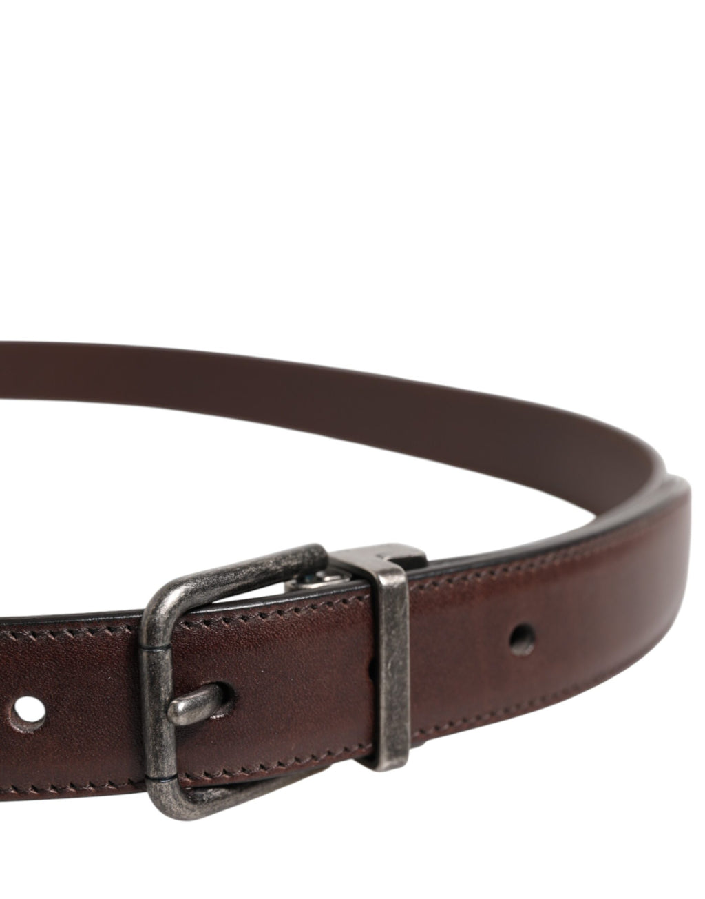 Dolce & Gabbana Brown Classic Calfskin Belt with Metal Buckle