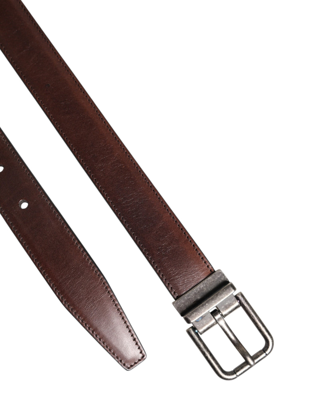 Dolce & Gabbana Brown Classic Calfskin Belt with Metal Buckle