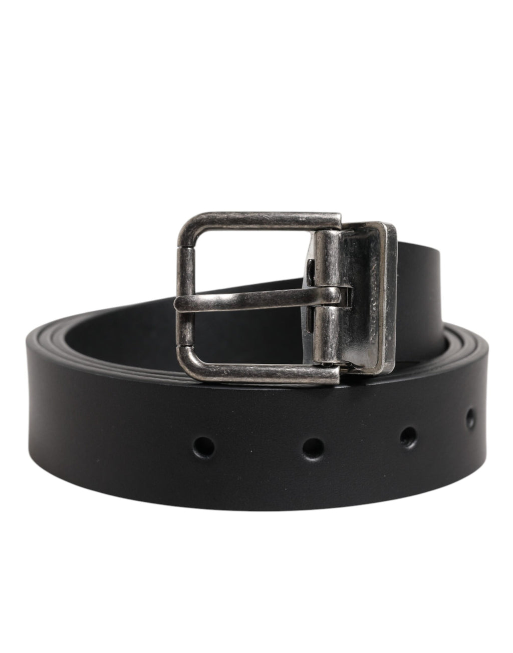 Dolce & Gabbana Black Classic Leather Belt with Metal Buckle