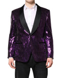Dolce & Gabbana Lila SICILIA Mantel mit Paillettenverzierung Jacke