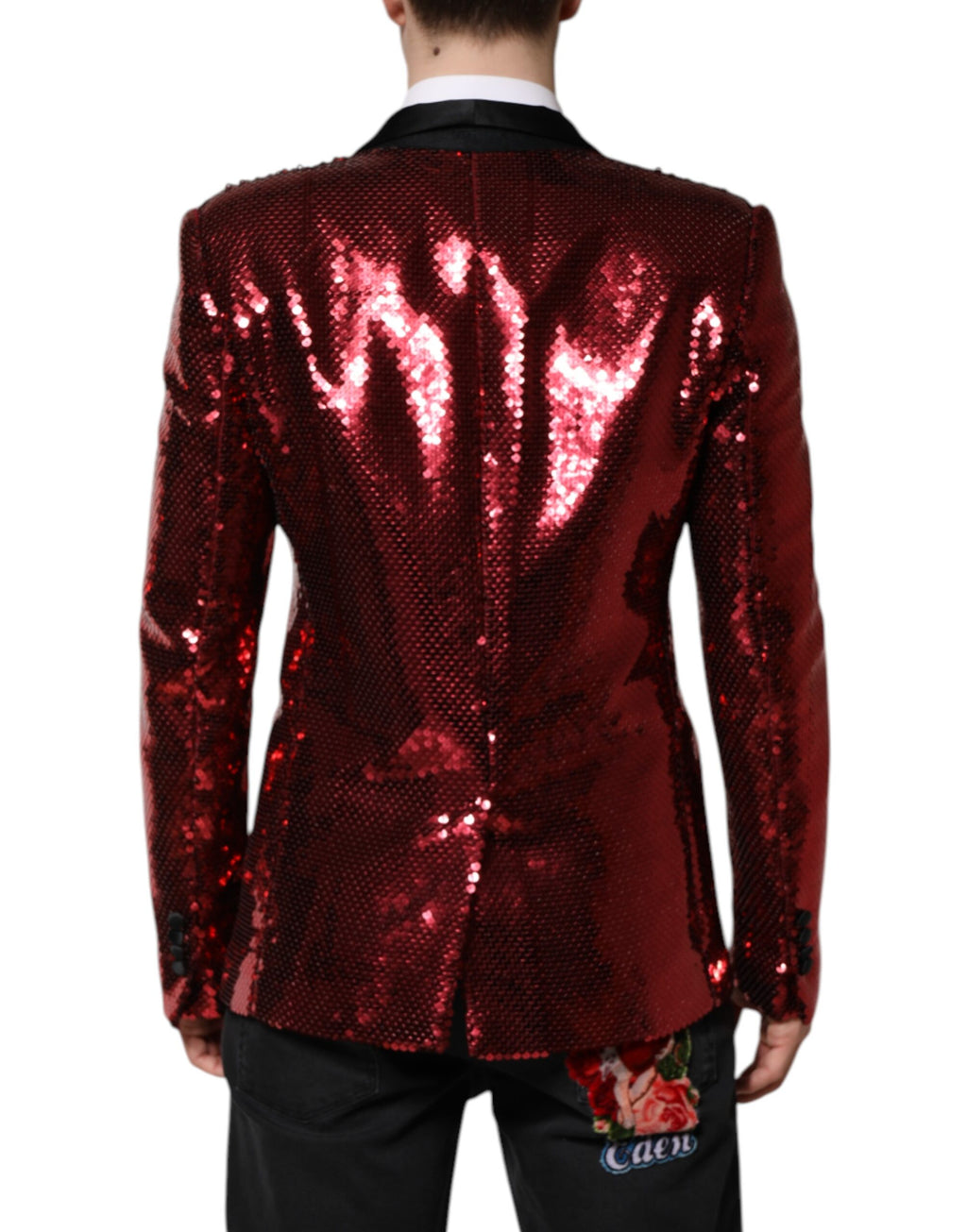 Dolce & Gabbana Red SICILIA Sequin Embellished Blazer Jacket