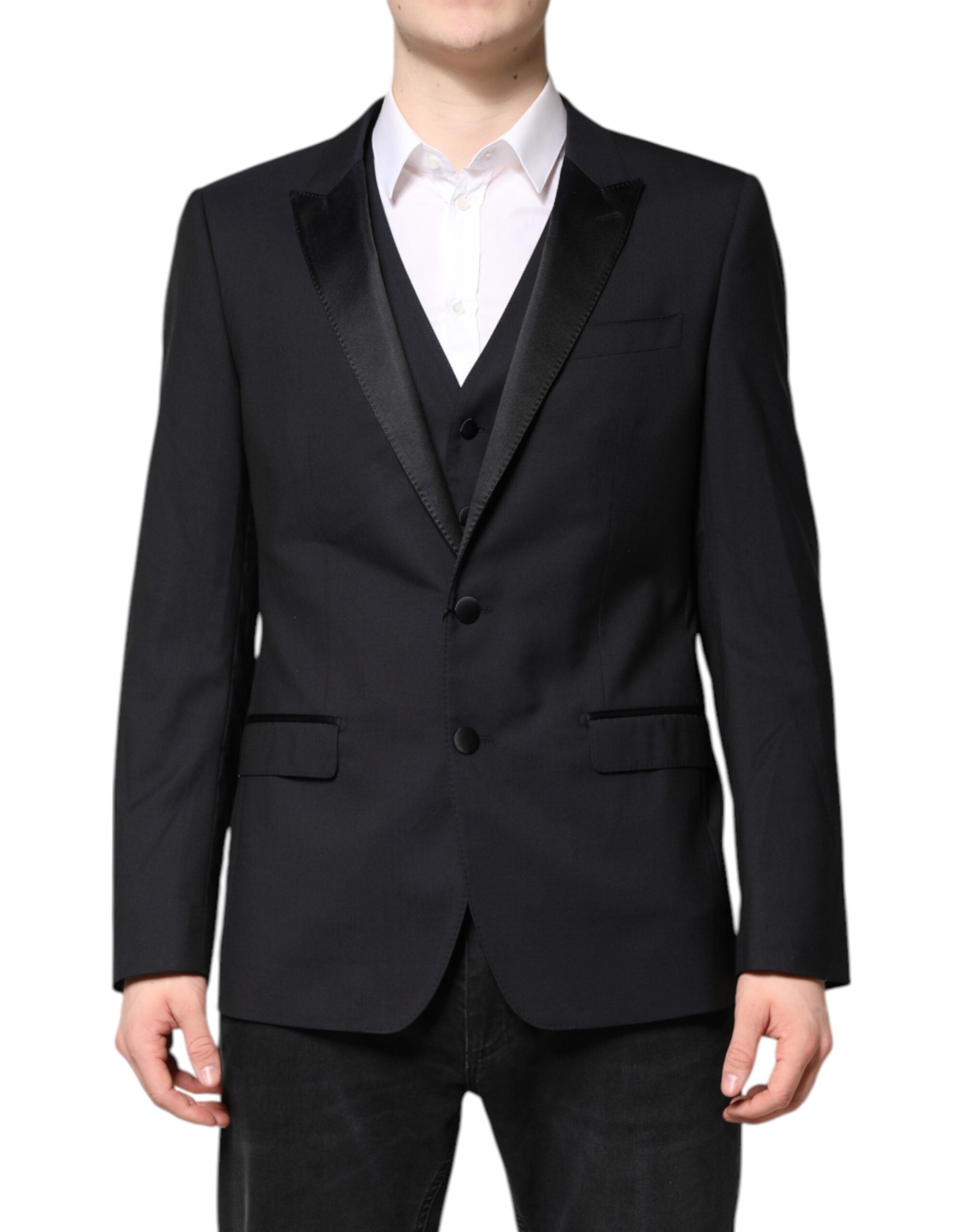Dolce & Gabbana Dark Blue MARTINI Wool Suit 2-Piece Jacket