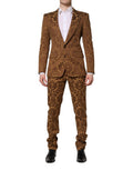 Dolce & Gabbana Brauner geblümter Jacquard-Anzug SICILIA 2 Stück