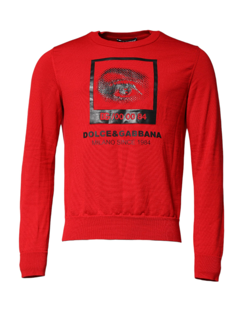 Dolce & Gabbana Red Eye Print Round Neck Men's Pulweater