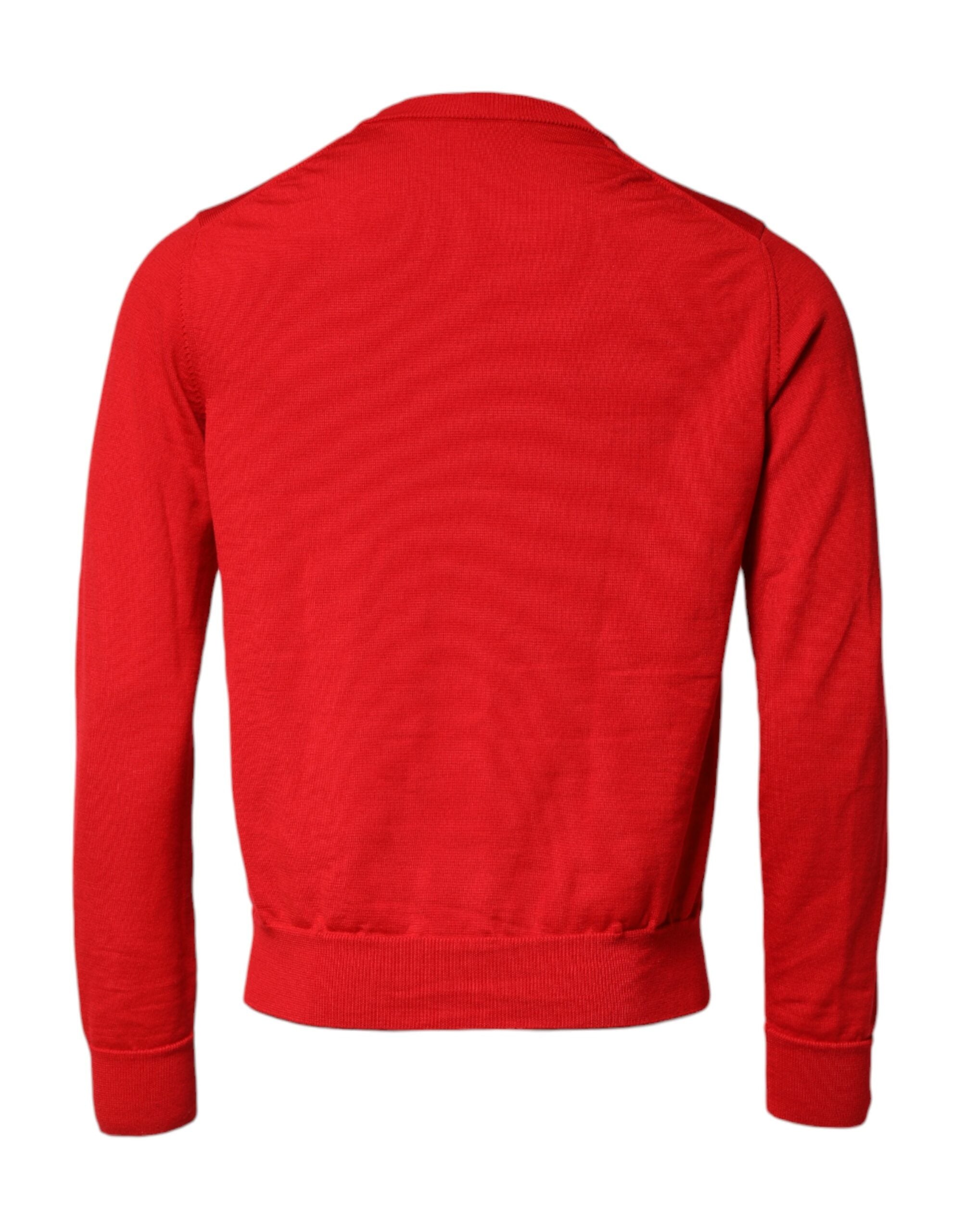 Dolce & Gabbana Red Eye Print Round Neck Men's Pulweater