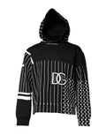 Dolce & Gabbana Black and White Striped Hoodie Pullover