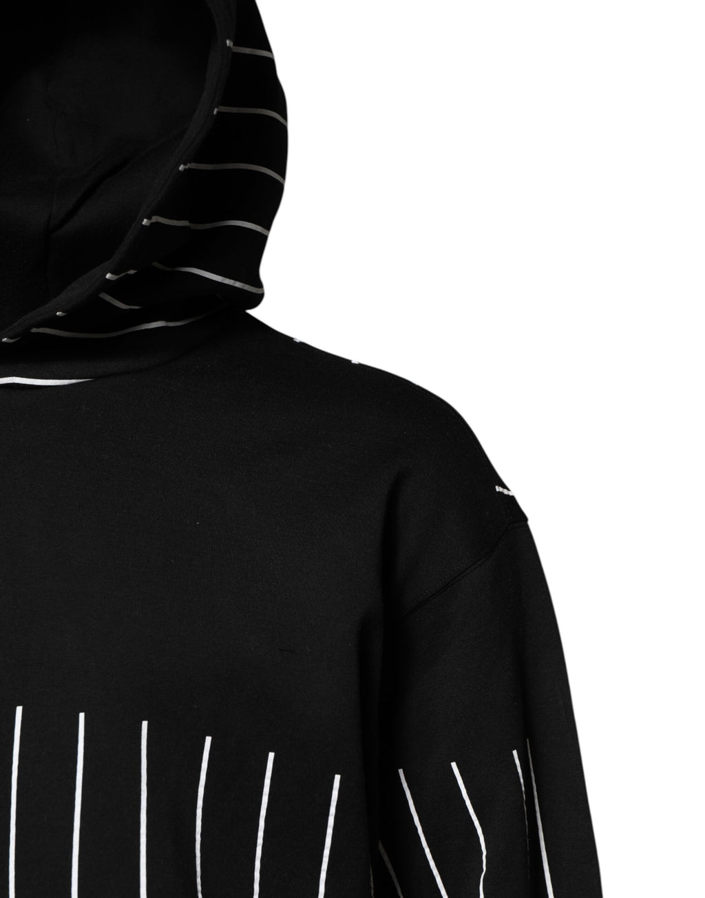 Dolce & Gabbana Black and White Striped Hoodie Pullover