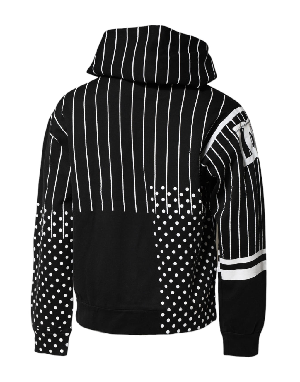 Dolce & Gabbana Black and White Striped Hoodie Pullover