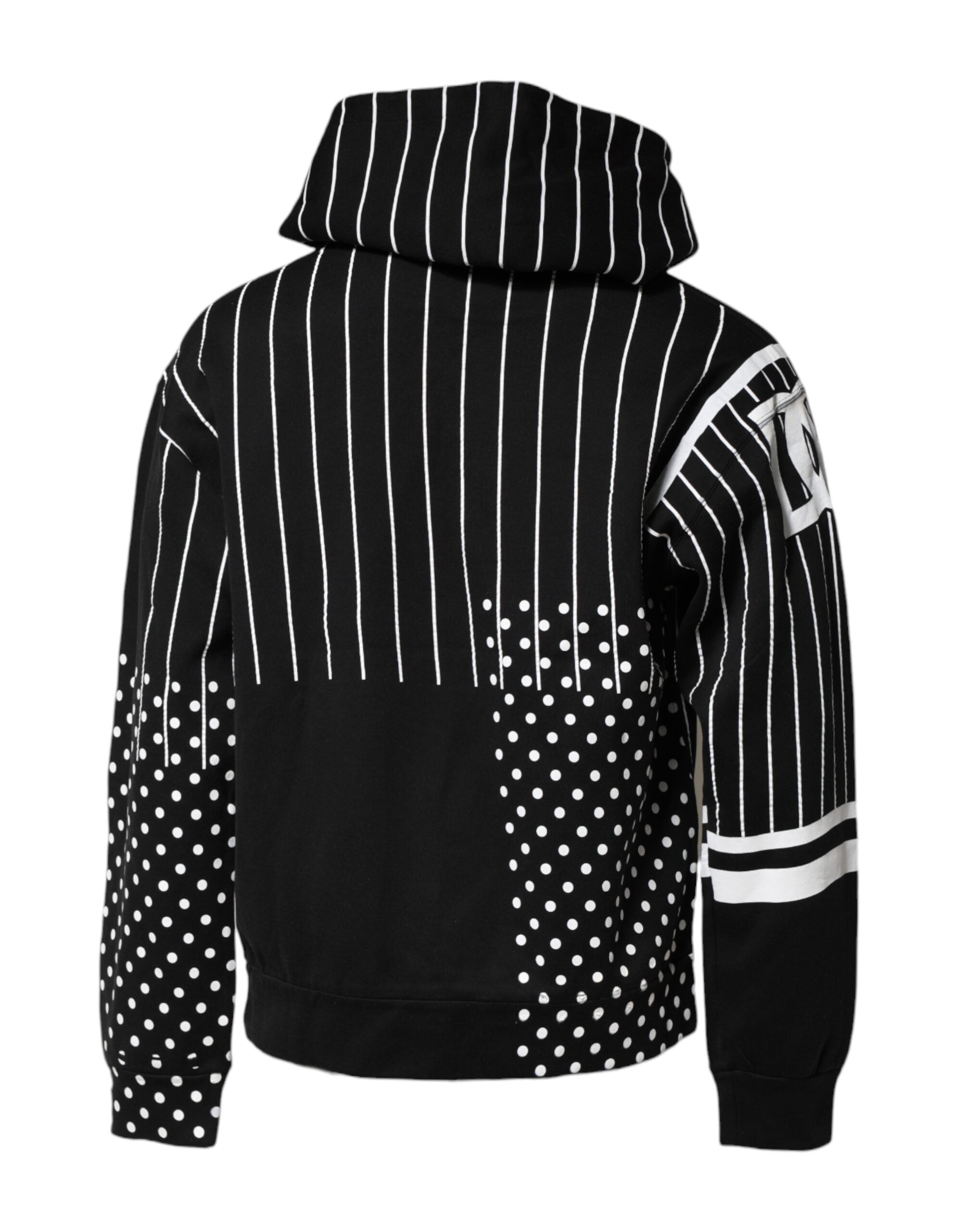 Dolce & Gabbana Black and White Striped Hoodie Pullover