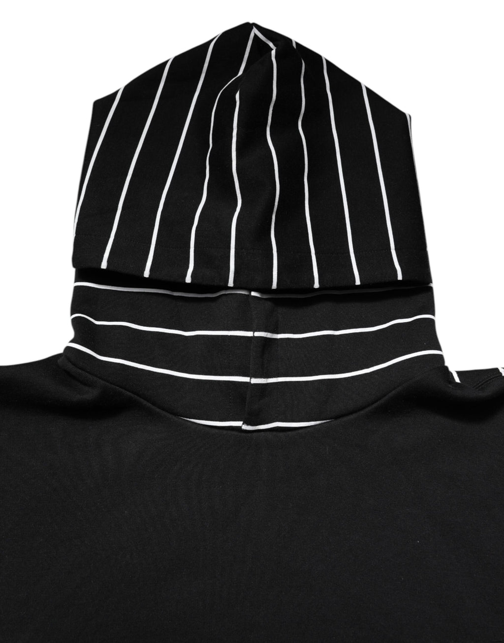 Dolce & Gabbana Black and White Striped Hoodie Pullover