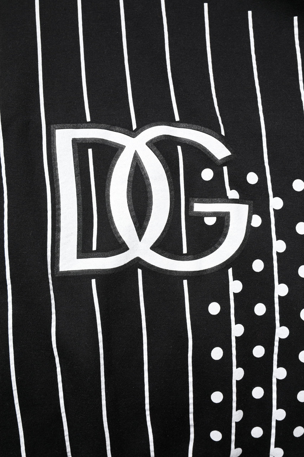 Dolce & Gabbana Black and White Striped Hoodie Pullover