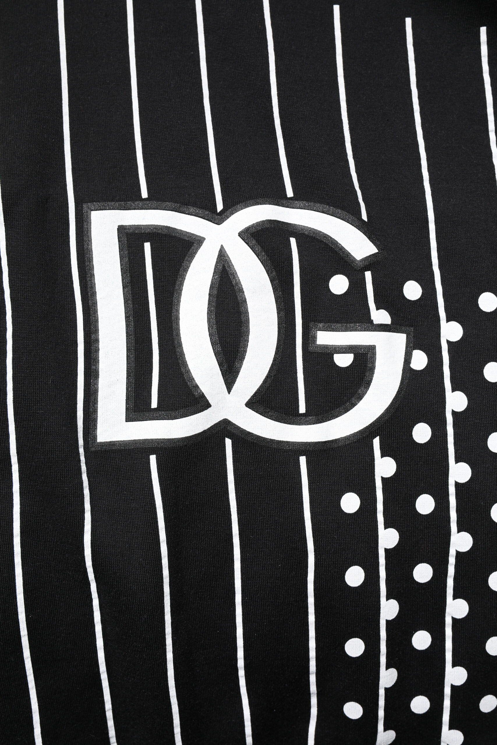 Dolce & Gabbana Black and White Striped Hoodie Pullover
