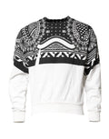 Dolce & Gabbana Black White Bandana Cotton Men's Sweatshirt Pullover