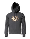 Dolce & Gabbana Graues Logo Patch Sweatshirt mit Kapuze Pullover