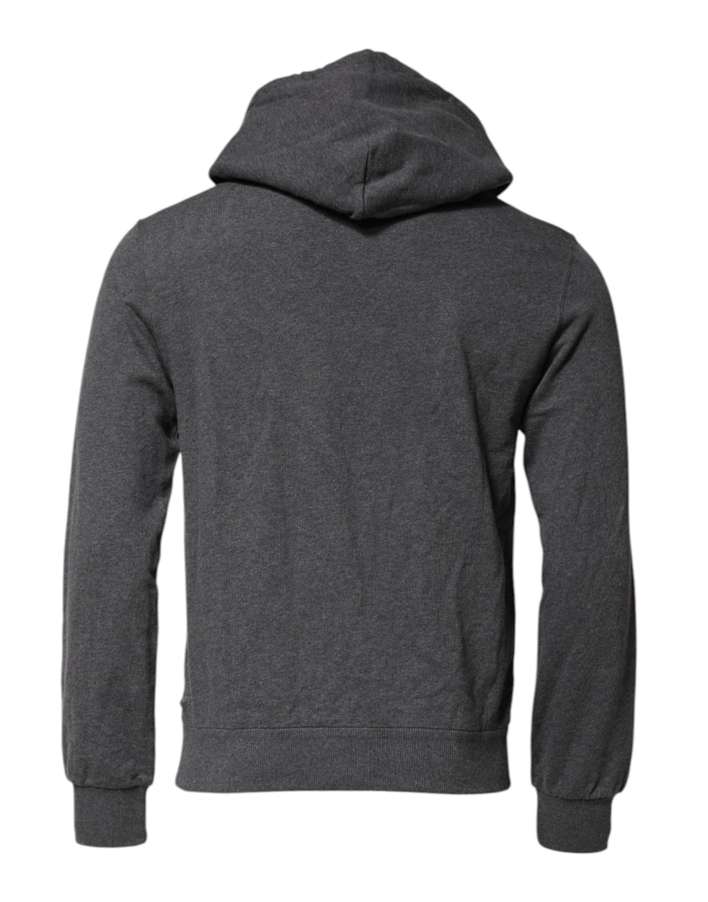 Dolce & Gabbana Graues Logo Patch Sweatshirt mit Kapuze Pullover