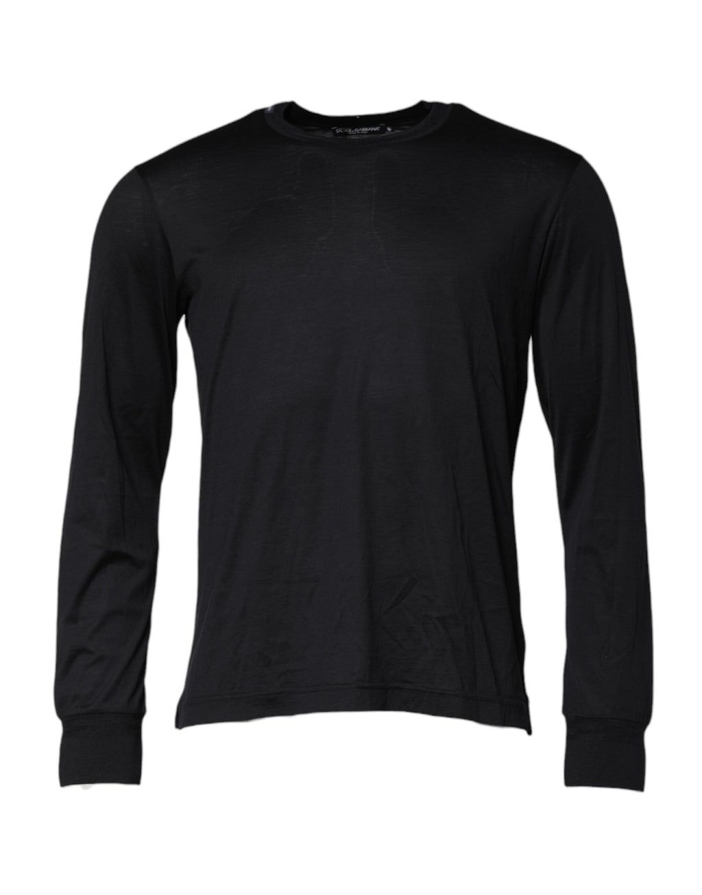 Dolce & Gabbana Dunkelblauer Seiden-Rundhals-Pullover für Männer