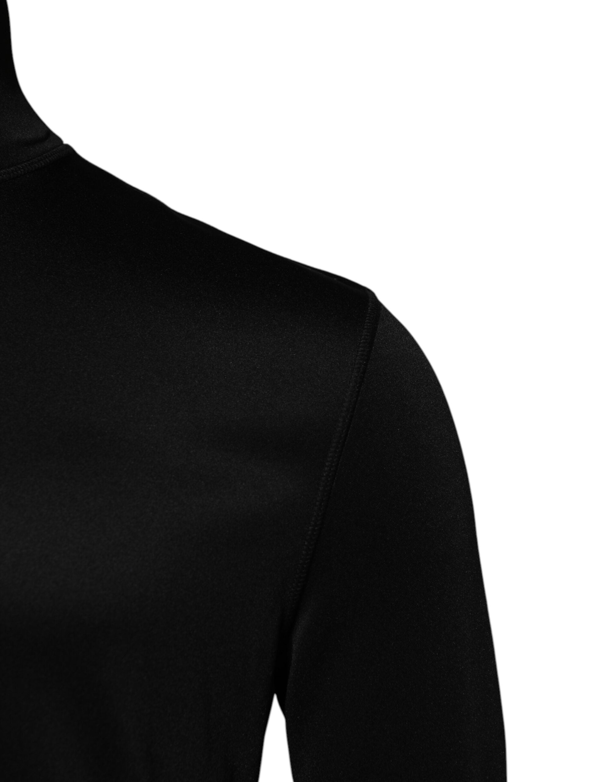 Dolce & Gabbana Schwarzer Polyester-Rollkragenpullover