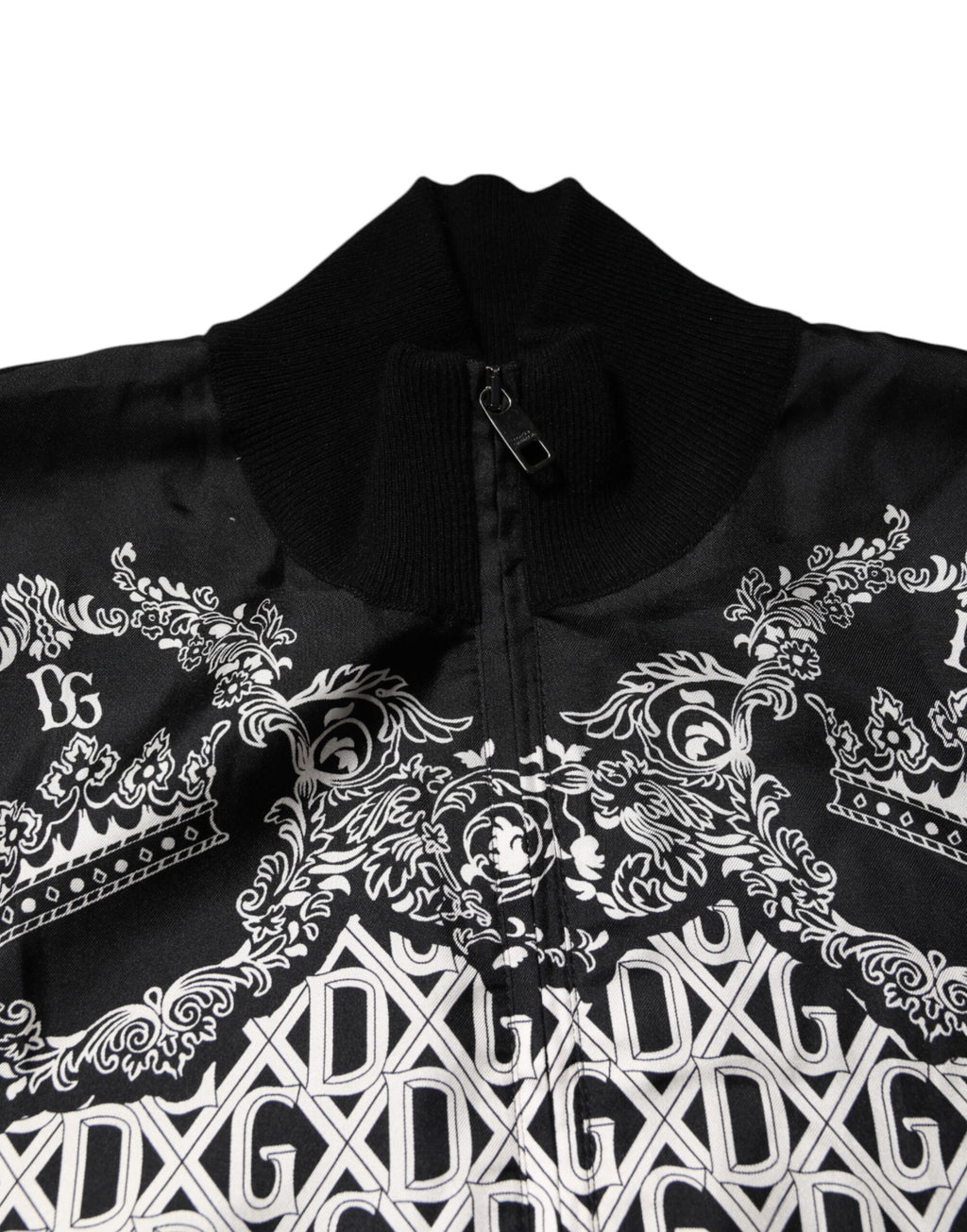 Dolce & Gabbana Black White Bandana Print Zip-Up Sweatshirt