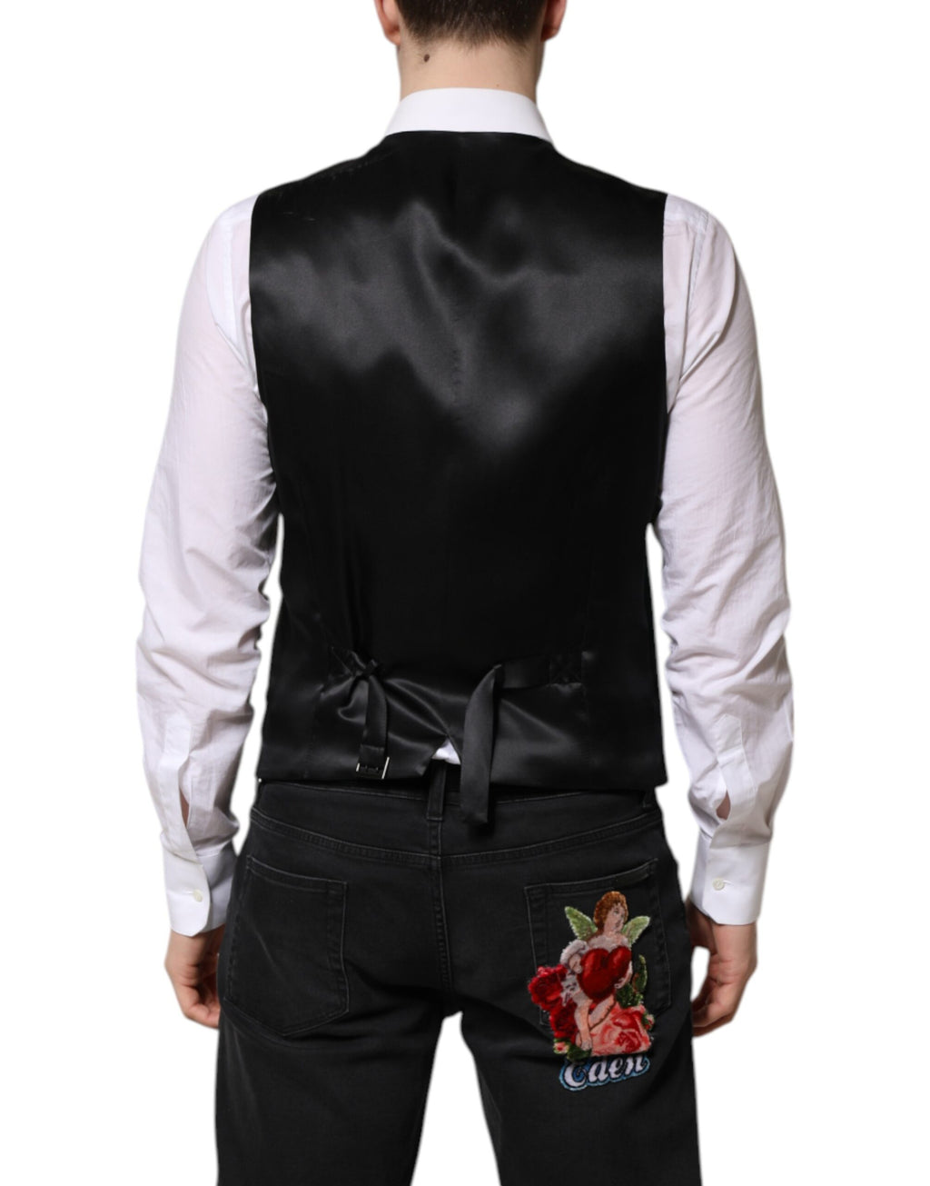 Dolce & Gabbana Green Wool Formal Men's Vest Waistcoat
