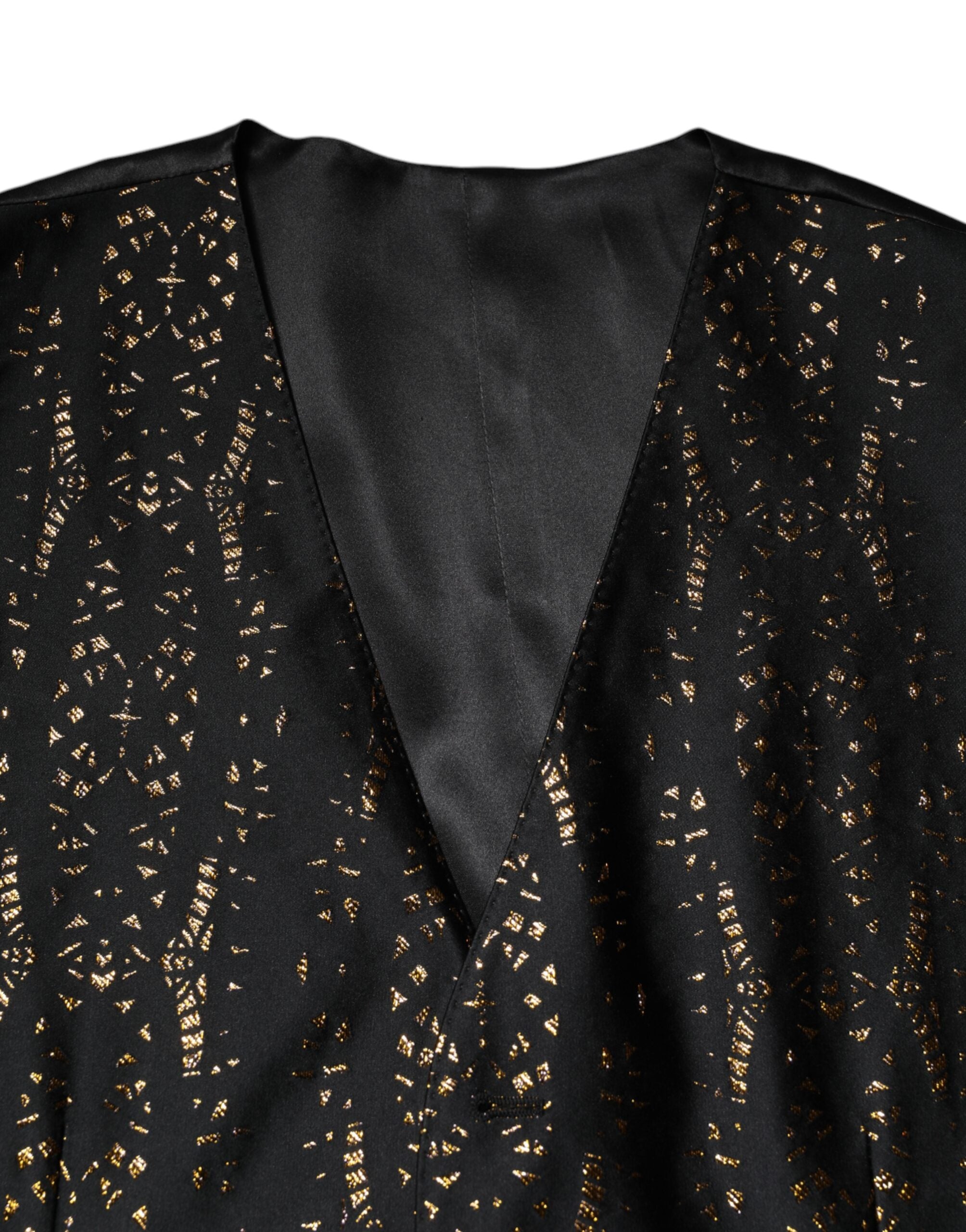 Dolce & Gabbana Black Lurex Dress Formal Men's Waistcoat Vest