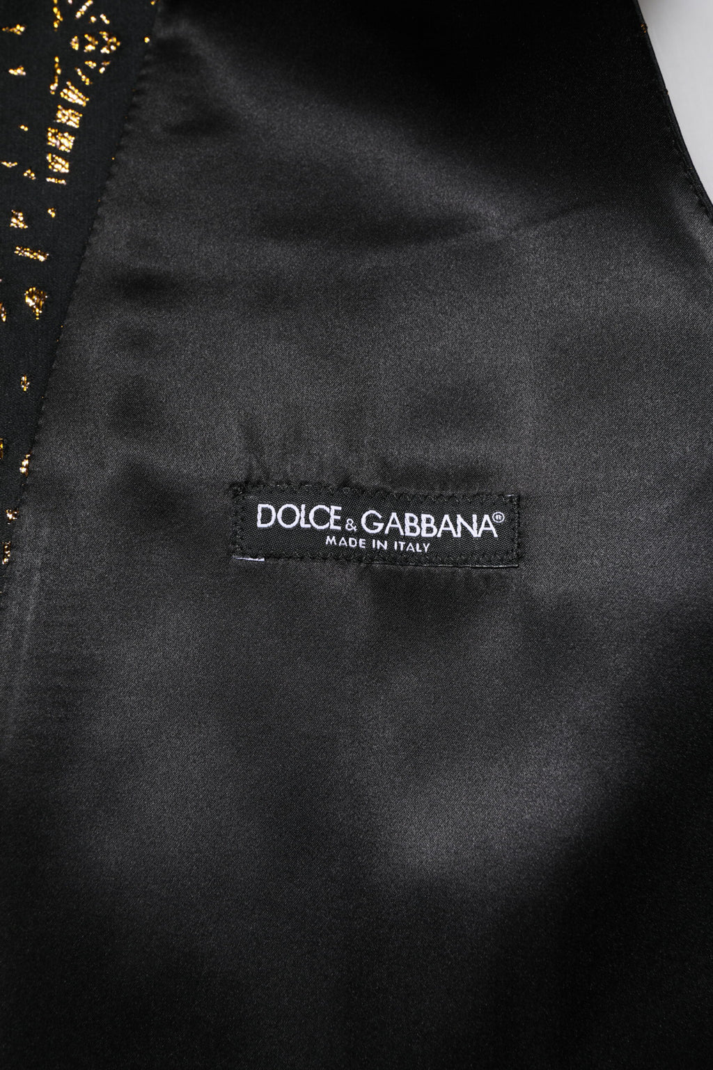 Dolce & Gabbana Black Lurex Dress Formal Men's Waistcoat Vest