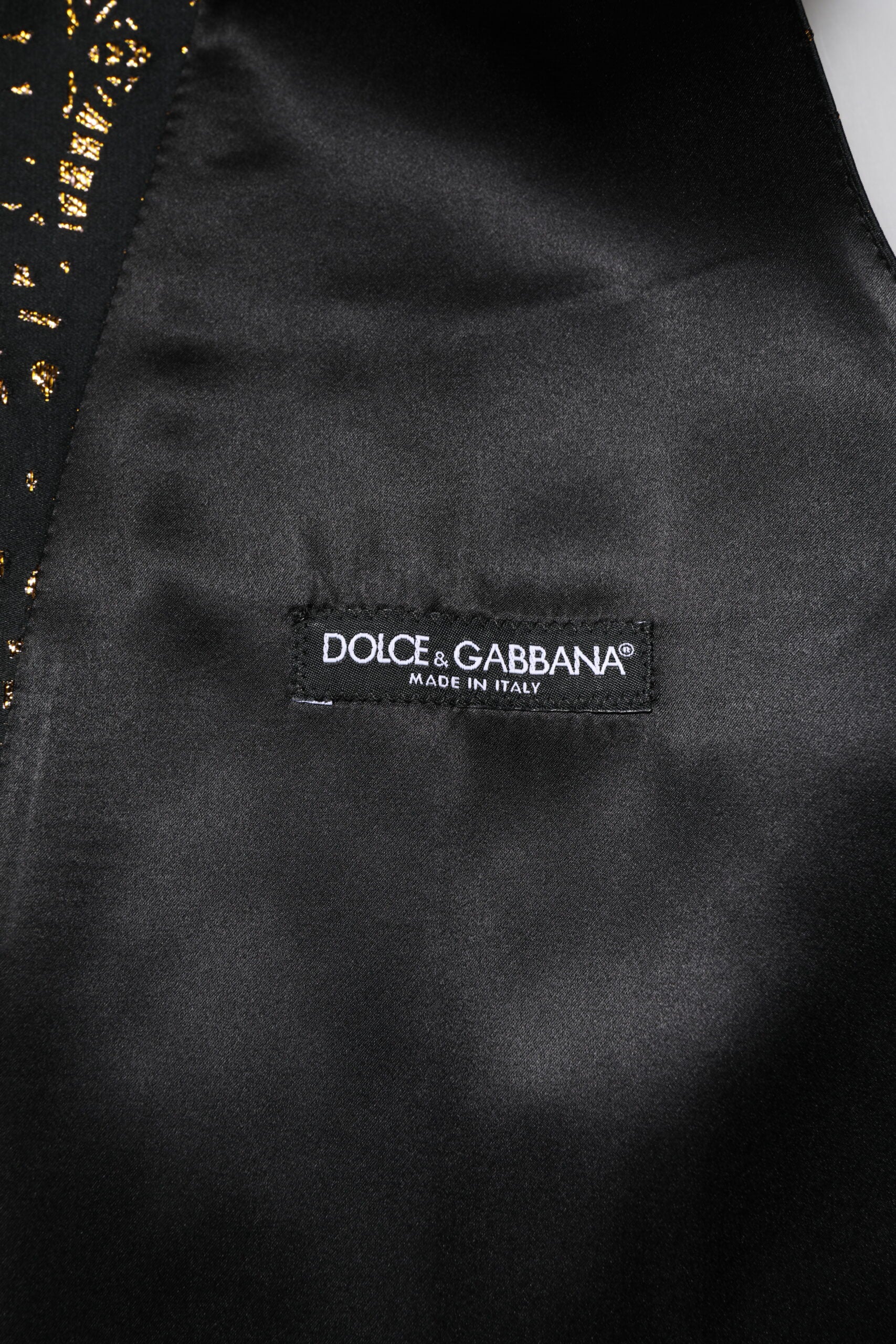 Dolce & Gabbana Black Lurex Dress Formal Men's Waistcoat Vest