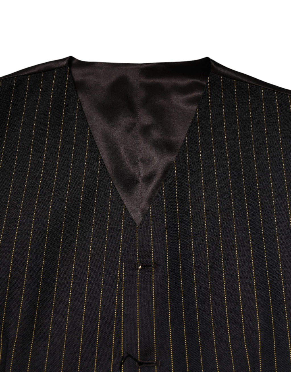 Dolce & Gabbana Schwarz gestreift Wolle Formal Herren Weste Weste