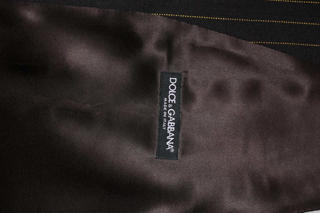 Dolce & Gabbana Schwarz gestreift Wolle Formal Herren Weste Weste