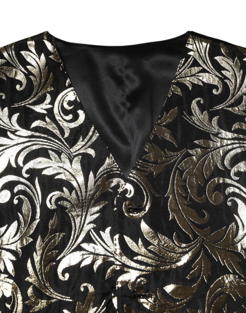 Dolce & Gabbana Black Gold Jacquard Formal Men's Vest Waistcoat