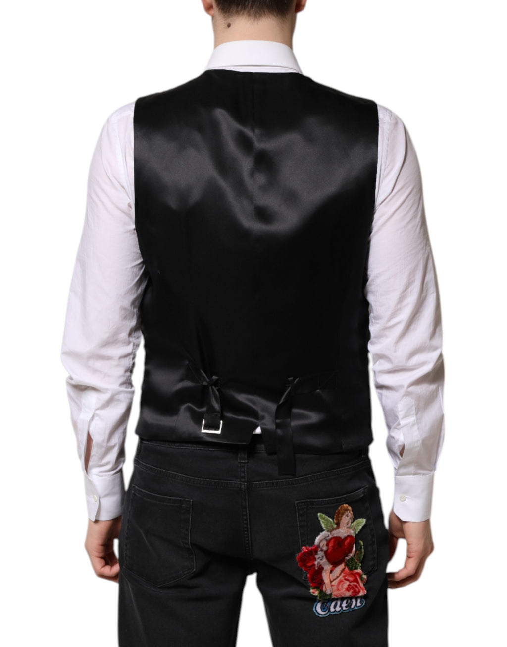 Dolce & Gabbana Red Floral Brocade Formal Men's Waistcoat Vest