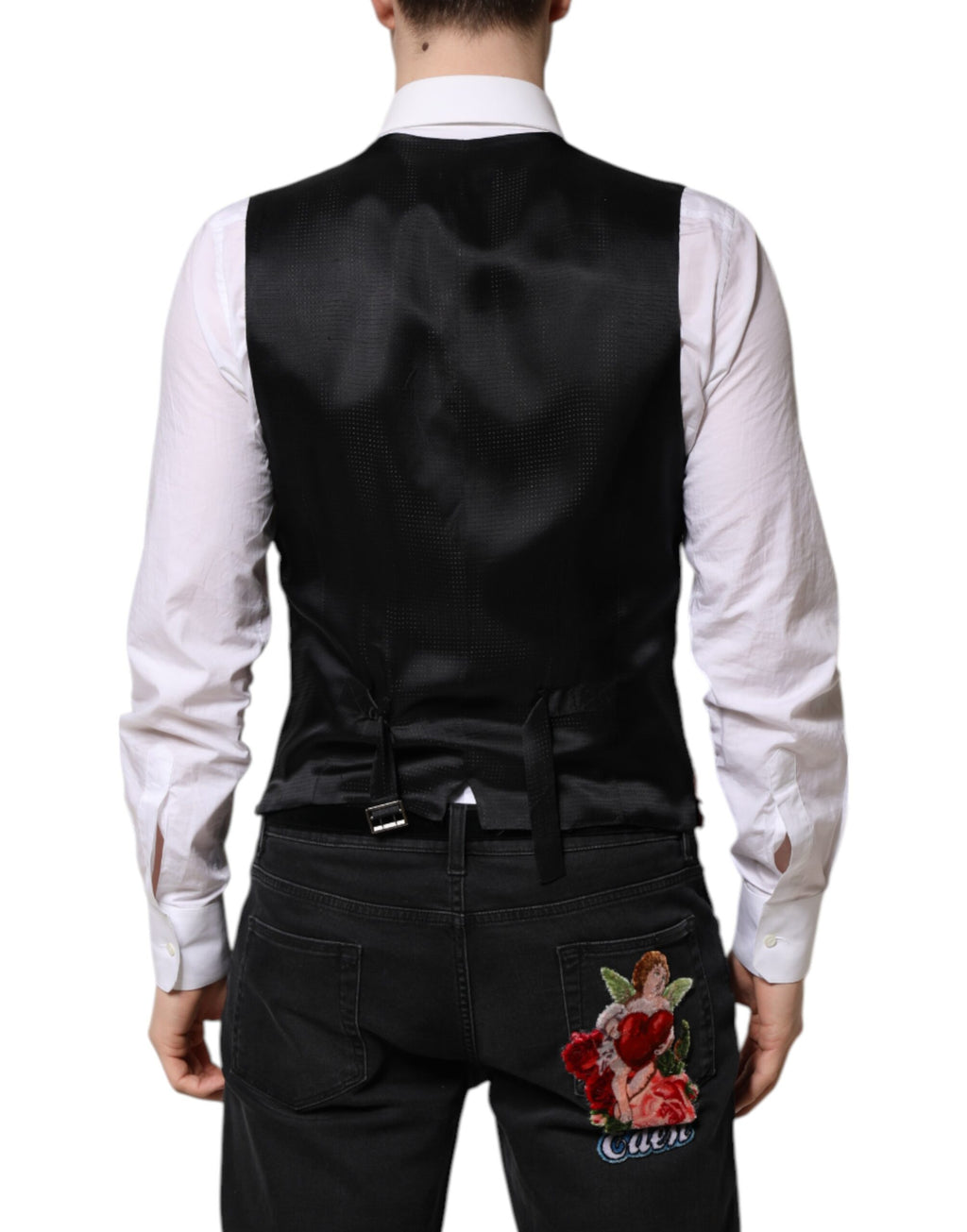 Dolce & Gabbana Red Sequin Dress Formal Men's Waistcoat Vest
