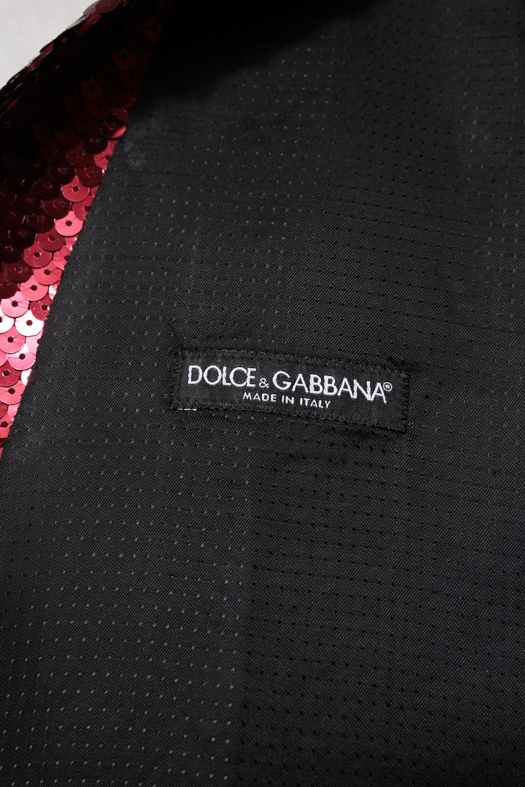 Dolce & Gabbana Red Sequin Dress Formal Men's Waistcoat Vest