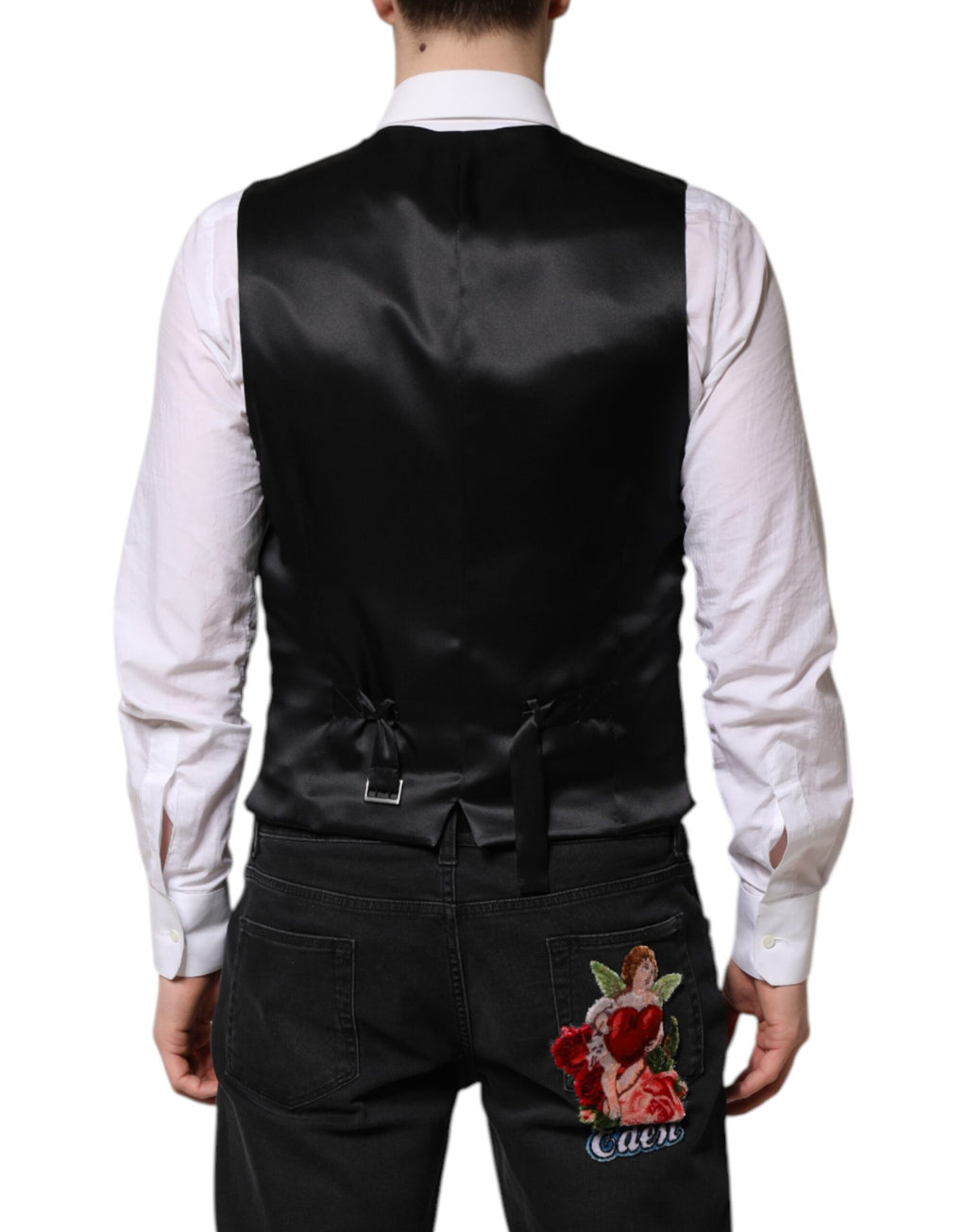 Dolce & Gabbana Red Floral Brocade Formal Men's Waistcoat Vest