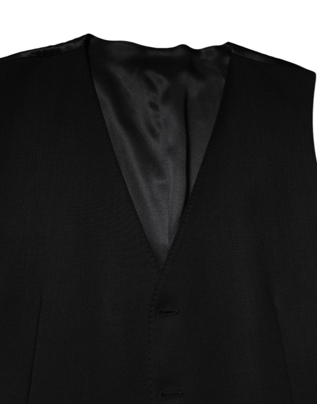 Dolce & Gabbana Black Wool Formal Men's Vest Waistcoat