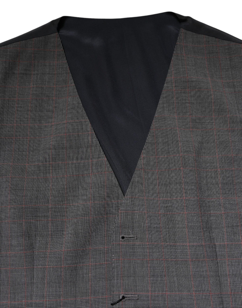 Dolce & Gabbana Grey Checked Wool Formal Waistcoat Vest