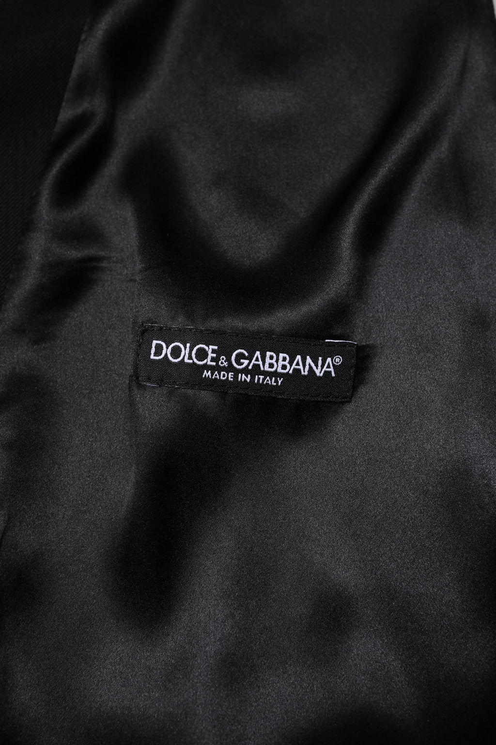 Dolce & Gabbana Black Wool Formal Men's Vest Waistcoat