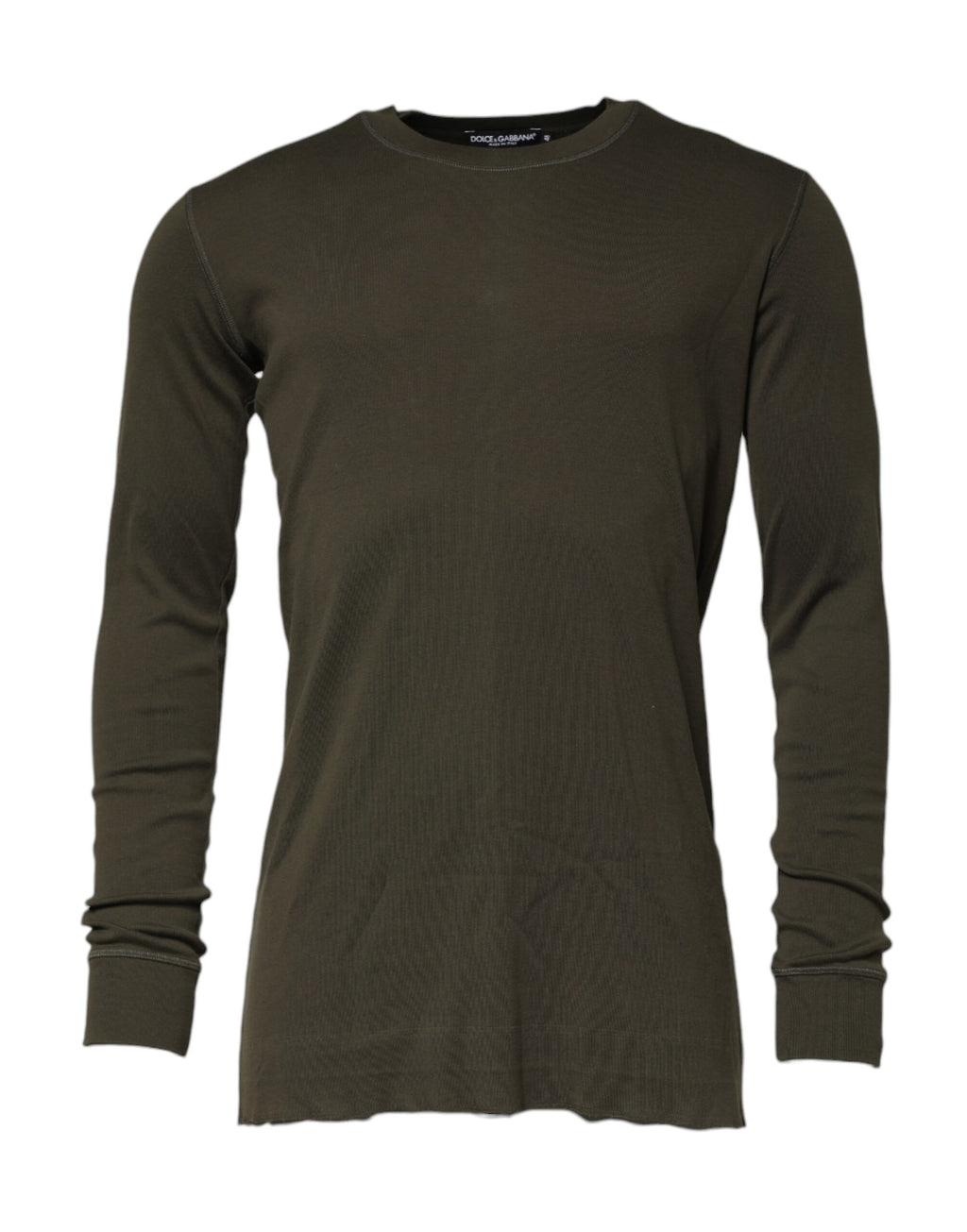 Dolce & Gabbana Dark Green Long-Sleeved Crew-Neck T-Shirt