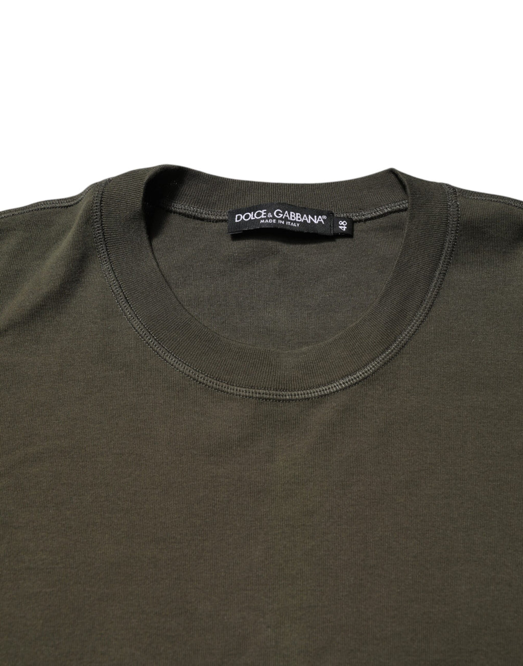 Dolce & Gabbana Dark Green Long-Sleeved Crew-Neck T-Shirt