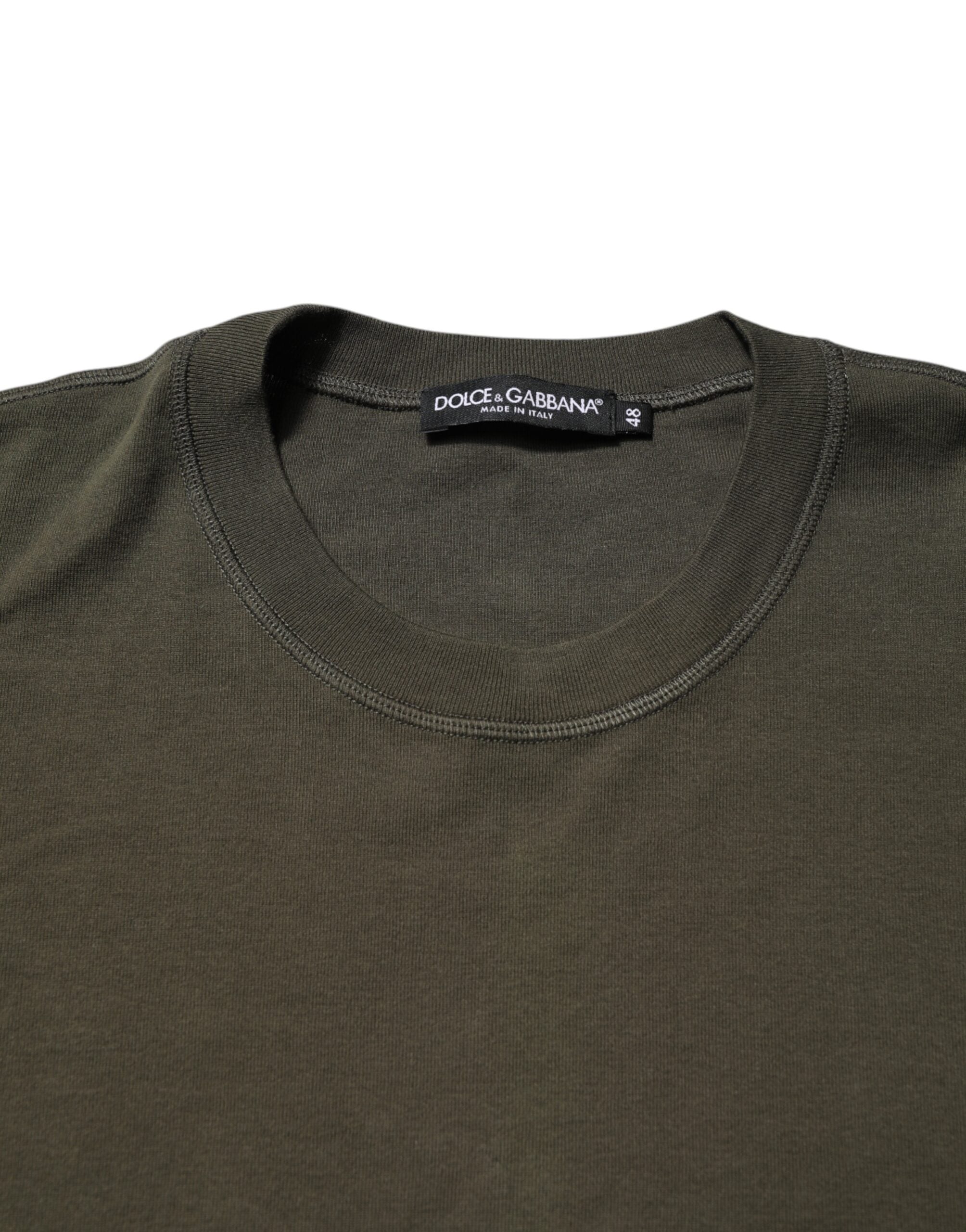 Dolce & Gabbana Dark Green Long-Sleeved Crew-Neck T-Shirt