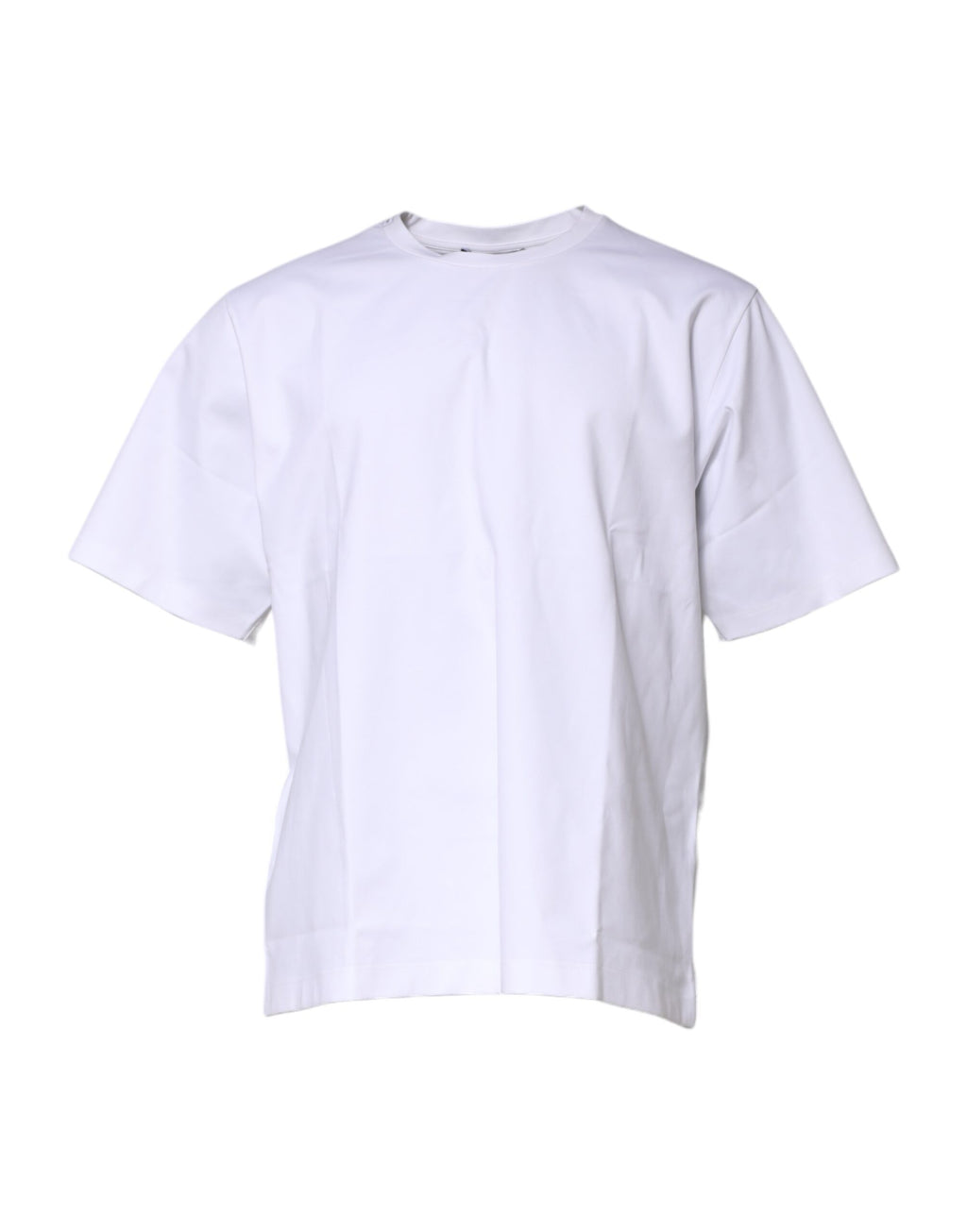 Dolce & Gabbana Weißes Baumwoll-T-Shirt mit kurzen Ärmeln und Rundhalsausschnitt