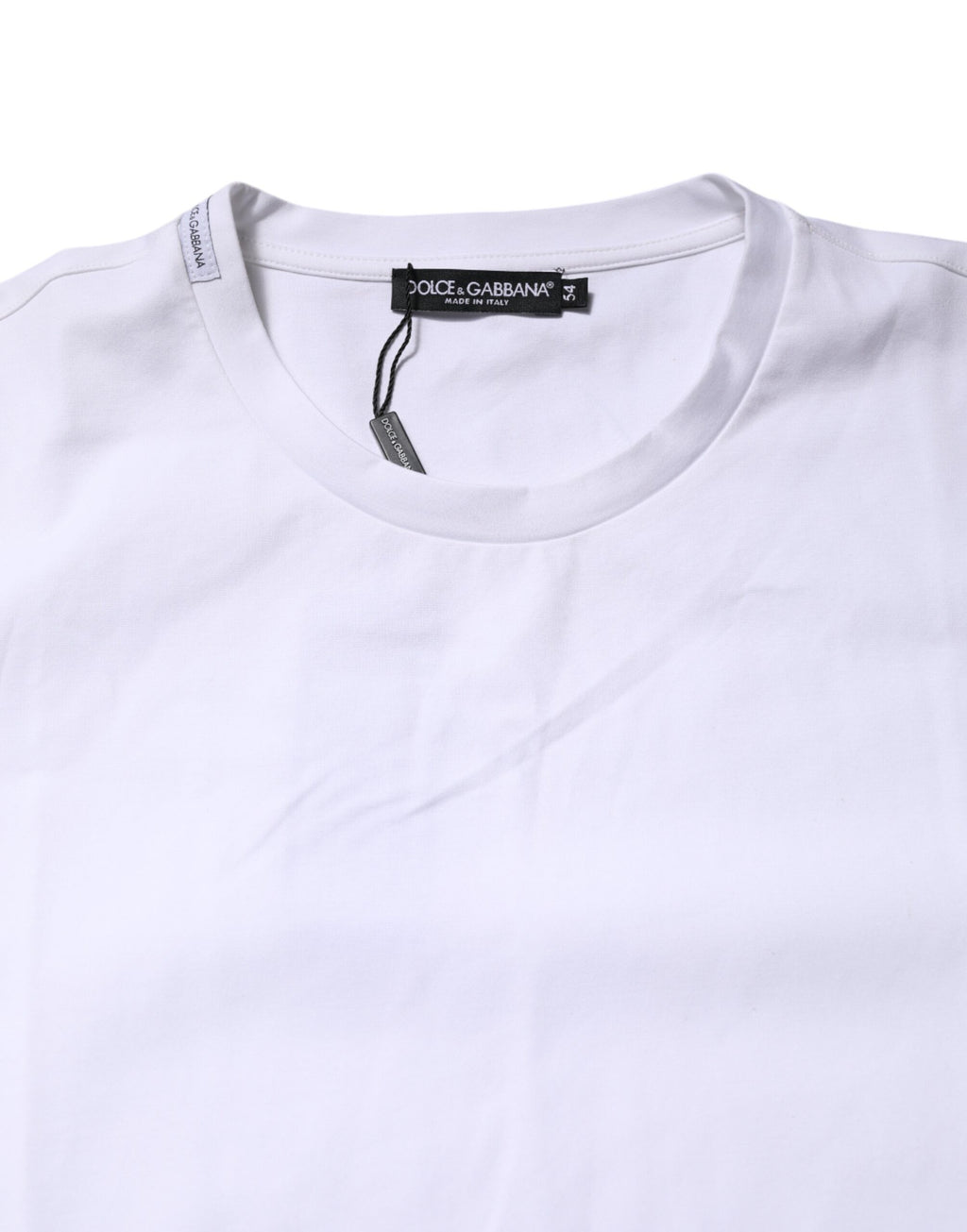 Dolce & Gabbana Weißes Baumwoll-T-Shirt mit kurzen Ärmeln und Rundhalsausschnitt