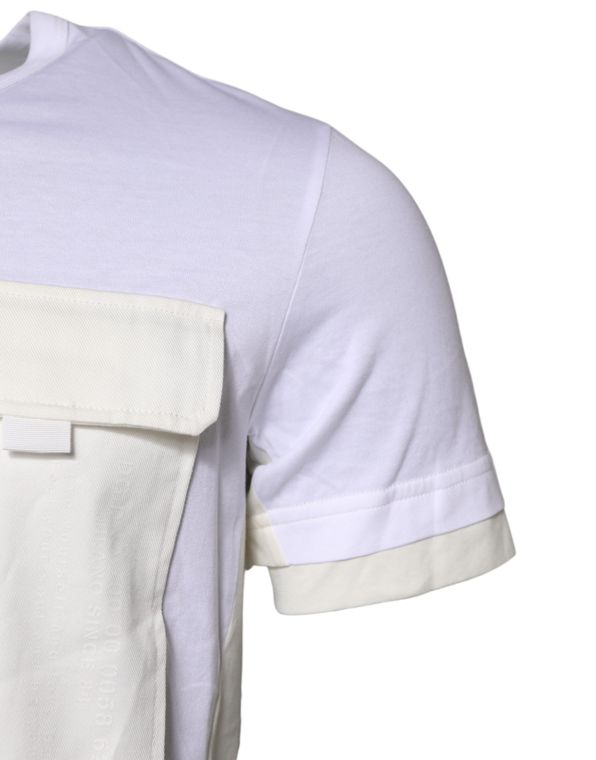 Dolce & Gabbana Weißes Baumwolltaschen-T-Shirt mit kurzen Ärmeln