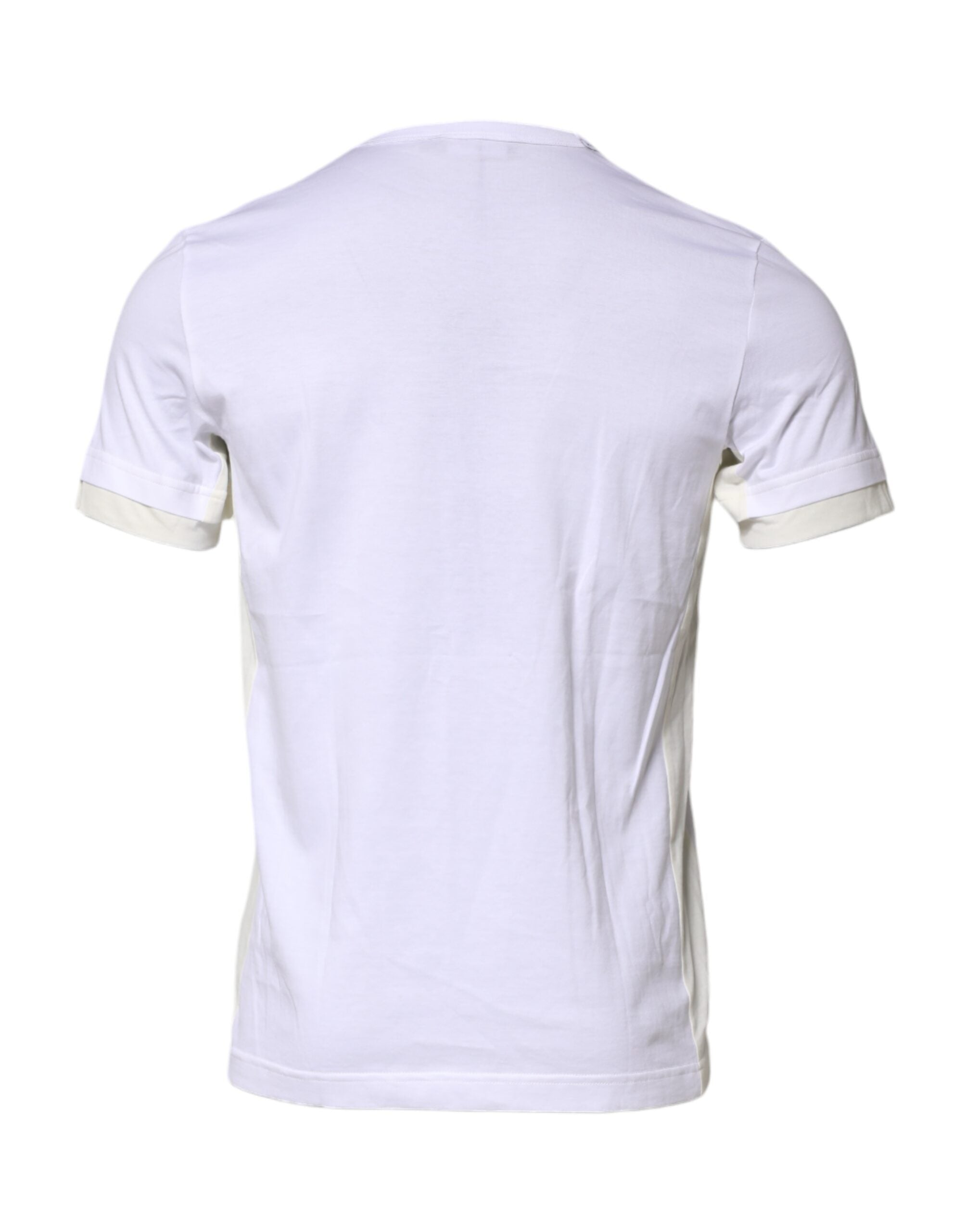 Dolce & Gabbana Weißes Baumwolltaschen-T-Shirt mit kurzen Ärmeln