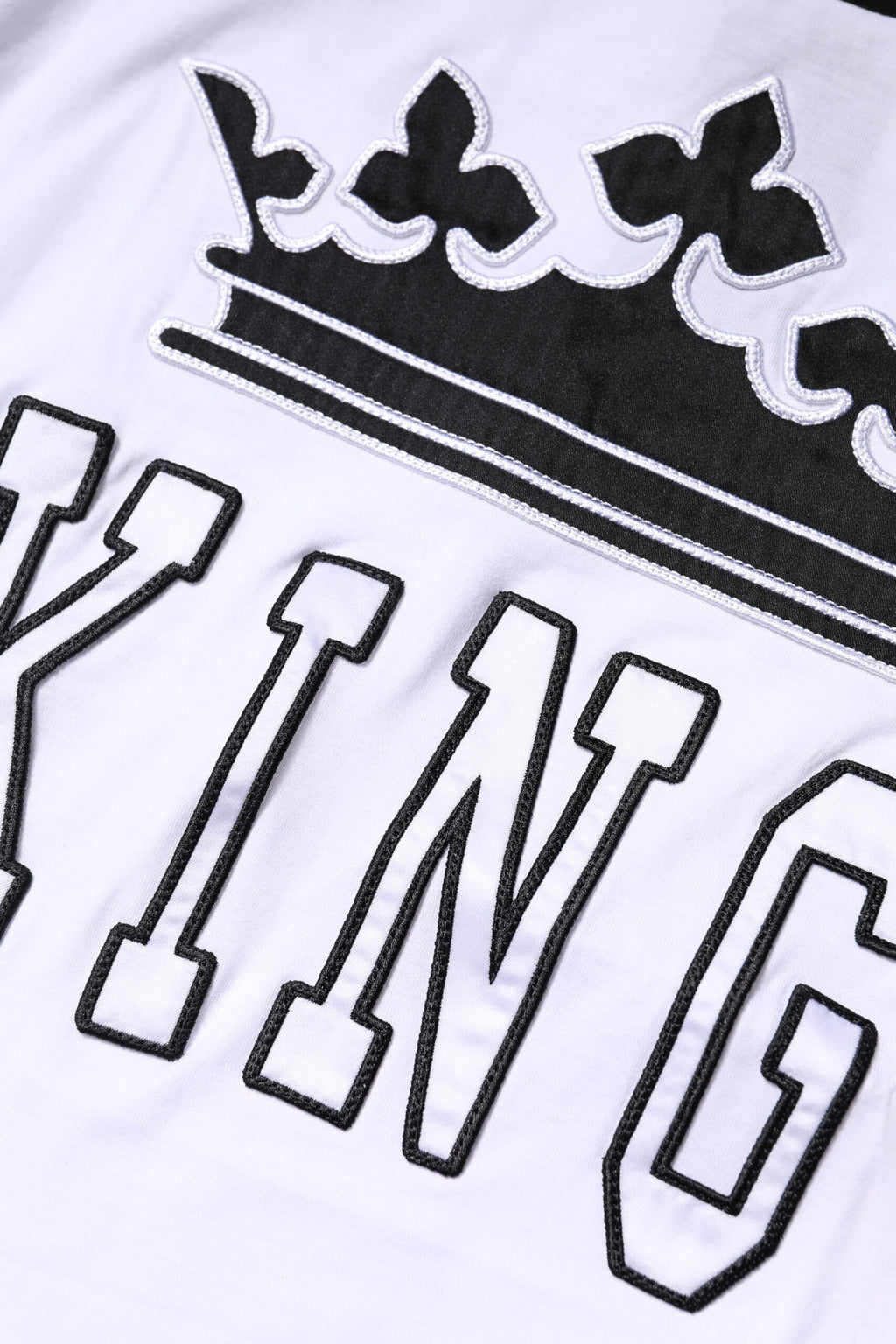 Dolce & Gabbana Weißes Baumwoll-T-Shirt mit Kronenkönig-Stickerei