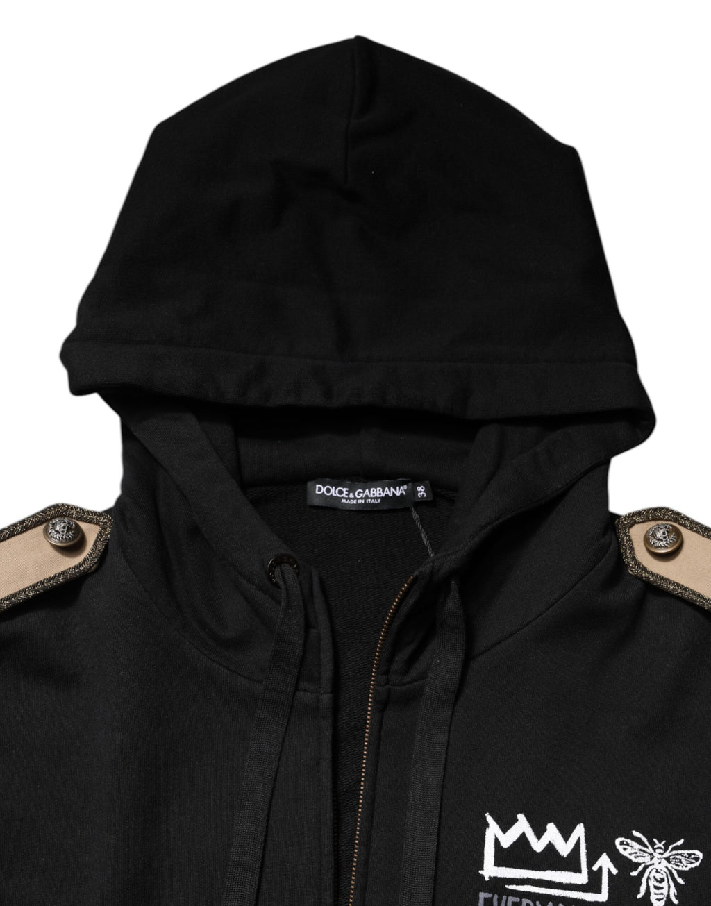 Dolce & Gabbana Black Logo Zip-Up Hoodie