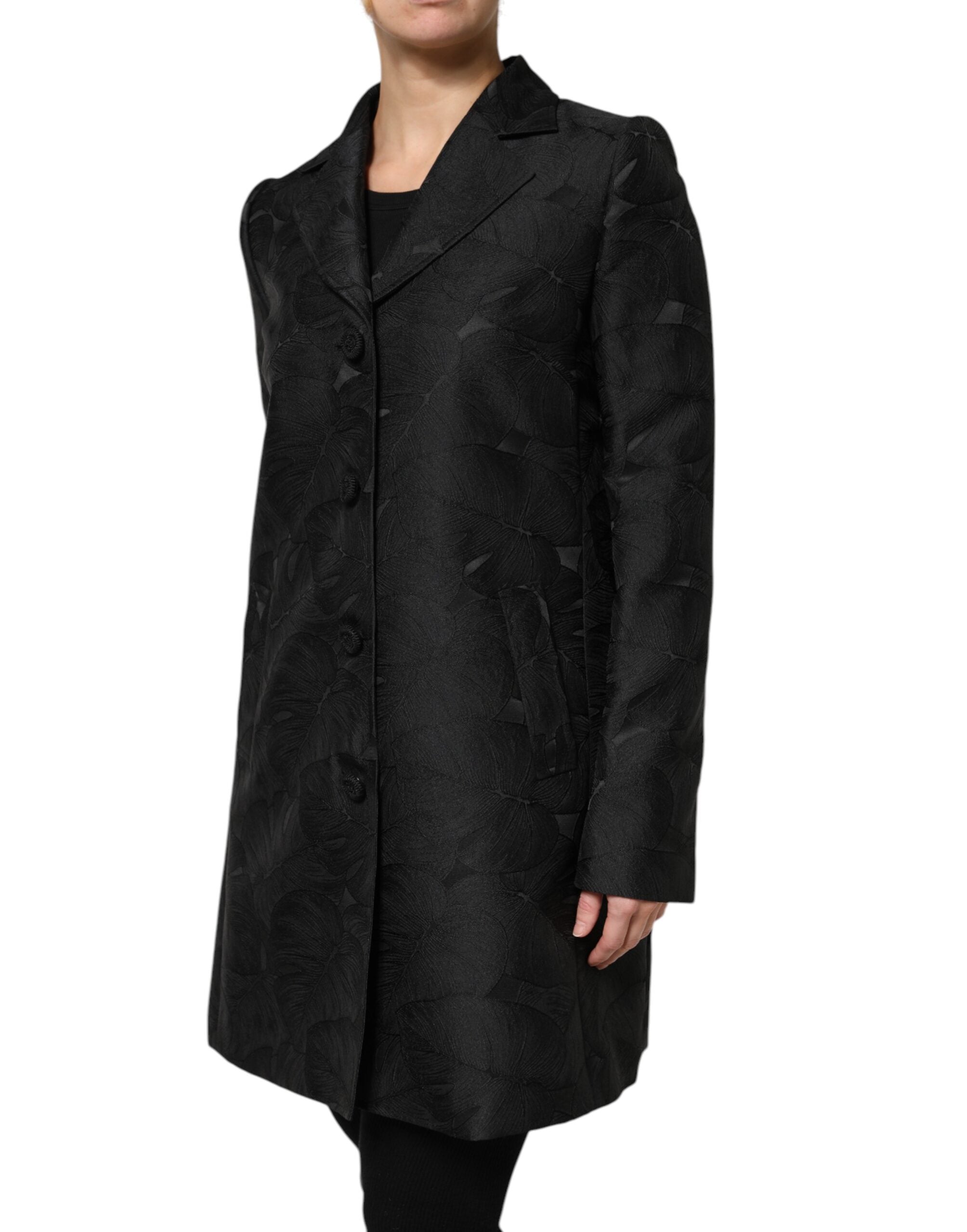 Dolce & Gabbana Black Single-Breasted Trench Coat Jacket