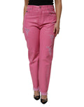 Dolce & Gabbana Pink distressed mid-rise denim jeans