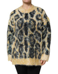 Dolce & Gabbana Multicolor Leopard Mohair Round Neck Sweater