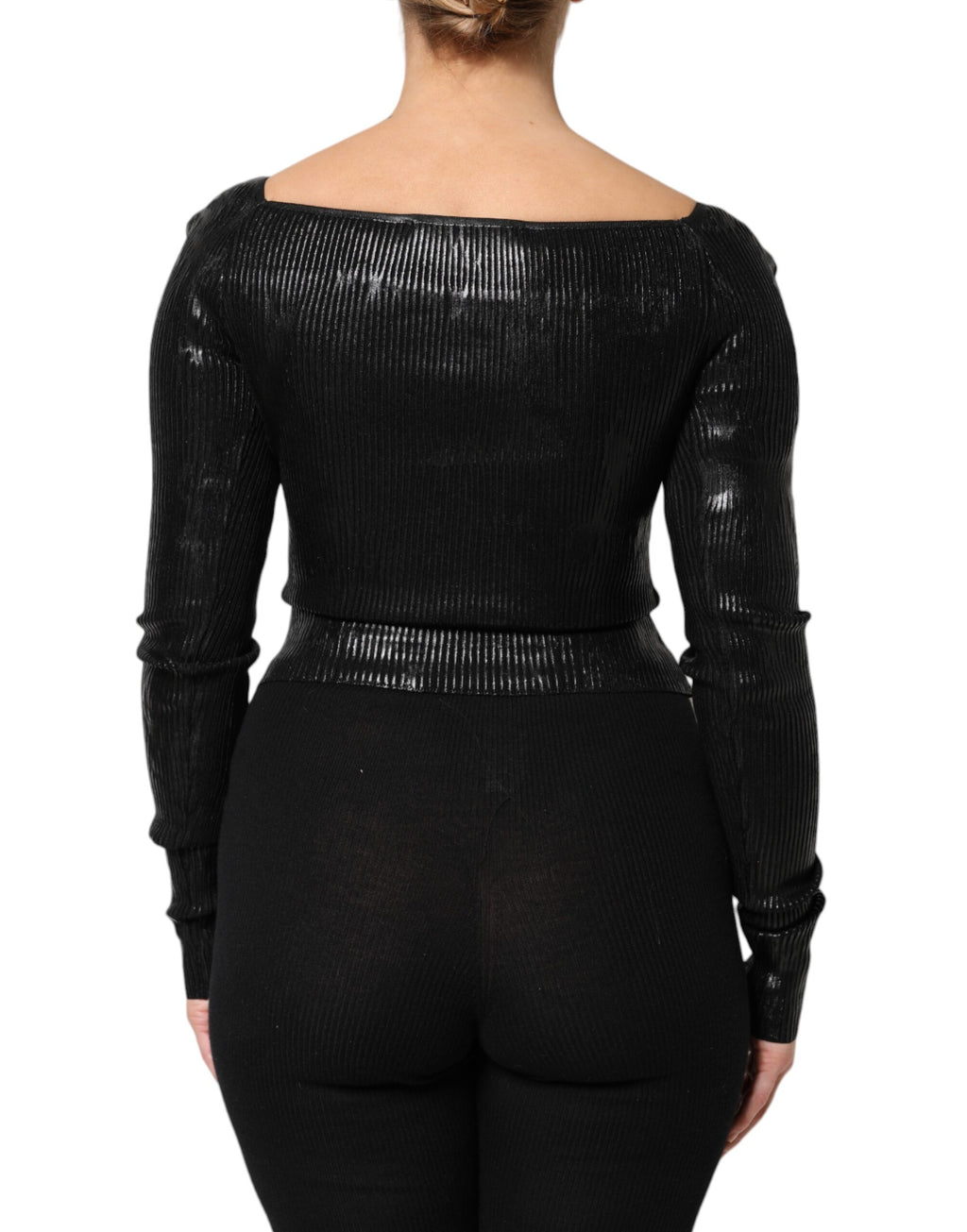 Dolce & Gabbana Black Viscose Long-Sleeve Blouse Top