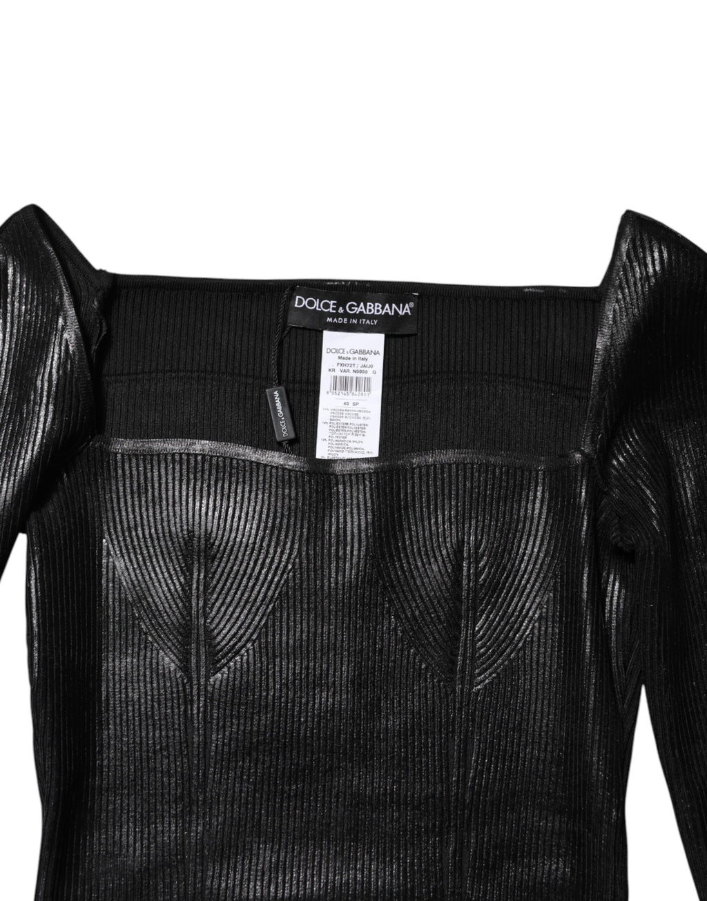 Dolce & Gabbana Black Viscose Long-Sleeve Blouse Top